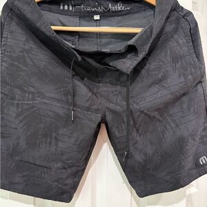 Travis Mathew Black Patterned Shorts